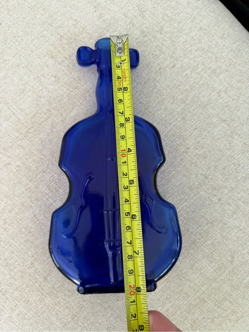 Violin bottle cobalt blue vintage glass antique
